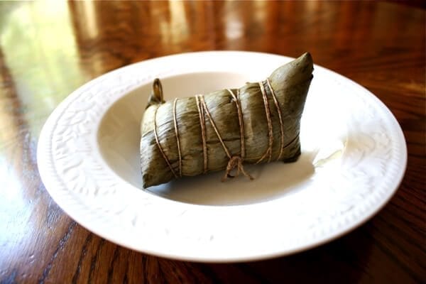 zongzi on a plate during dragon-boat-festival by thewoksoflife.com