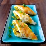 curry lime chicken phyllo rolls