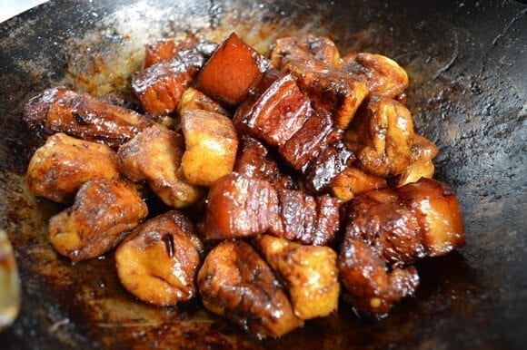 Red Cooked Pork (Hong Shao Rou) by thewoksoflife.com