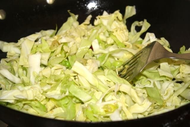 Cabbage and Glass Noodle stir fry, by thewoksoflife.com