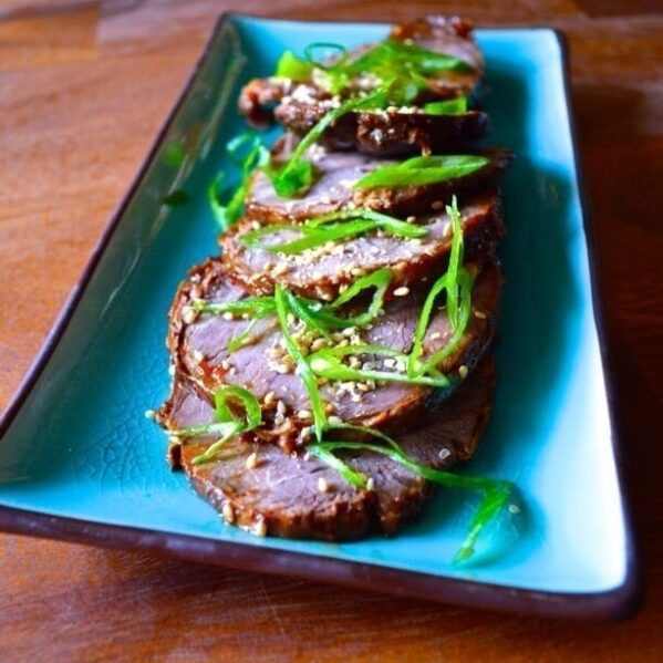 Thin slices of Chinese braised beef