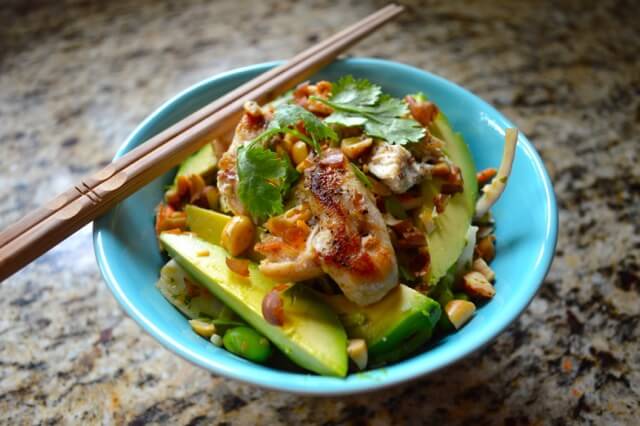 Thai Salad with Chicken and Lime Peanut Dressing