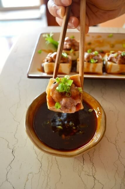 Hakka Style Chinese Stuffed Tofu by thewoksoflife.com