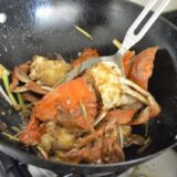 Cantonese crab in wok