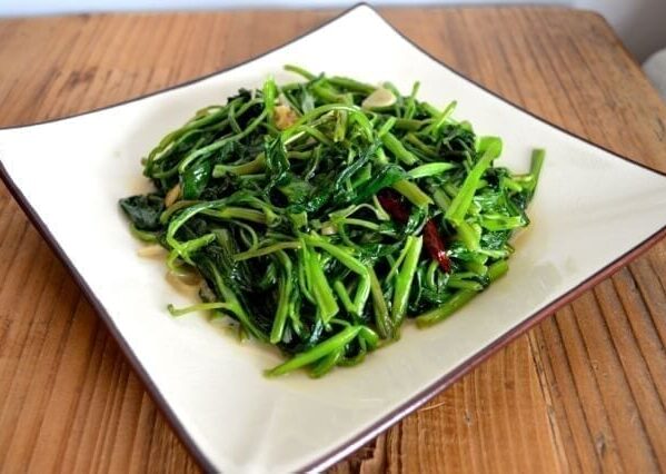 Stir Fried Water Spinach with Fermented Tofu, by thewoksoflife.com