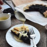 mulberry galette with vanilla sauce