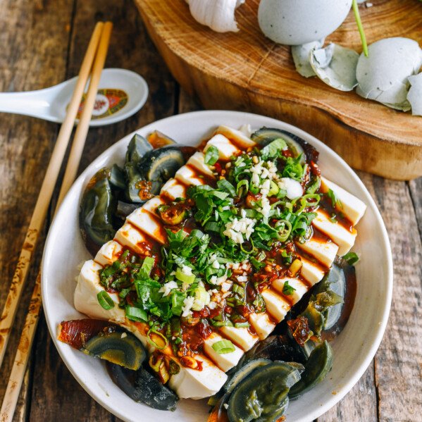Chinese Spicy Cold Tofu with Thousand Year Old Egg
