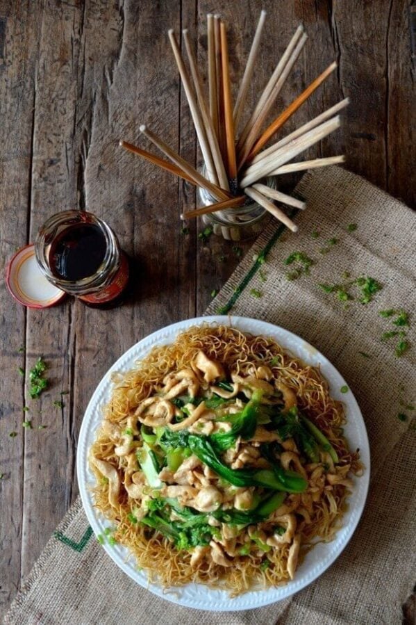 Chicken PanFried Noodles (Gai See Chow Mein) The Woks of Life