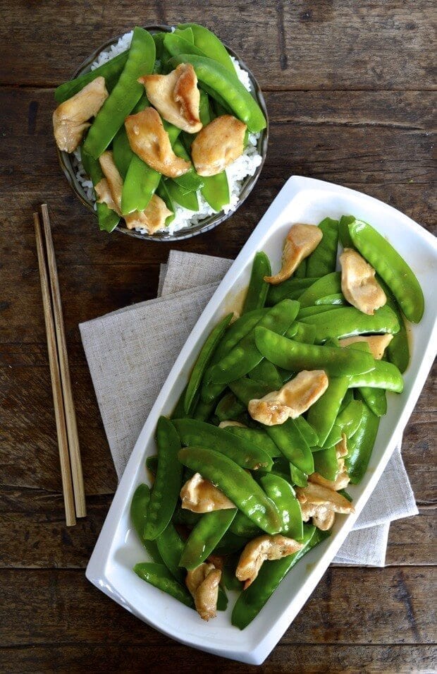 Chicken with snow peas