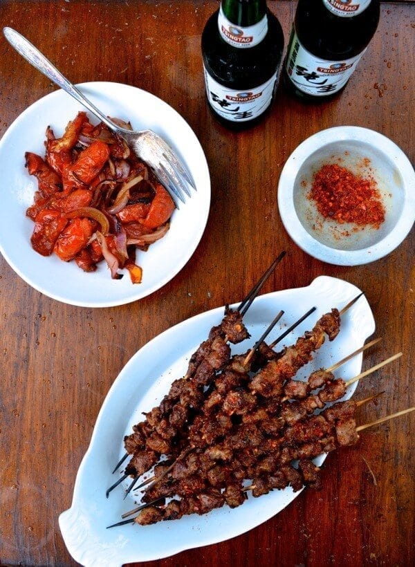 Spicy Beijing Lamb Skewers (yangrou chuan) by thewoksoflife.com