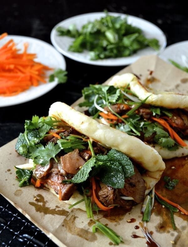 Spicy Lamb Buns with Honey Soy Drizzle by thewoksoflife.com
