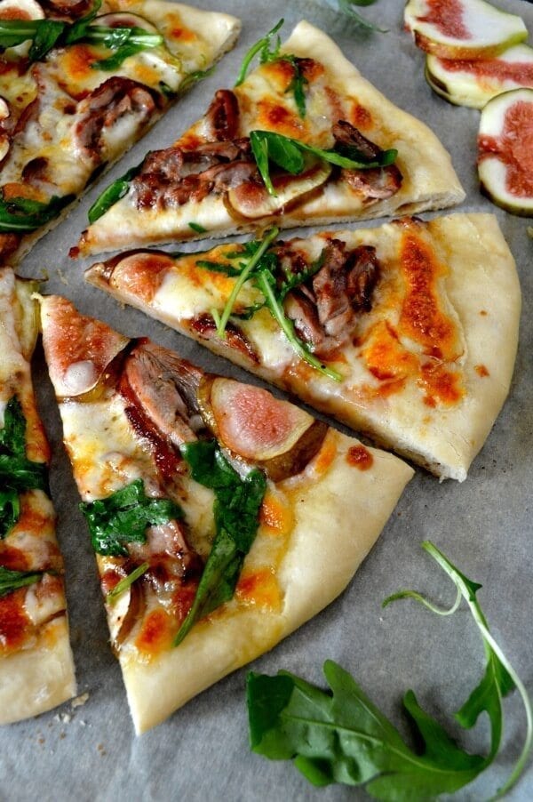Roast Duck Pizza with Figs and Arugula by thewoksoflife.com