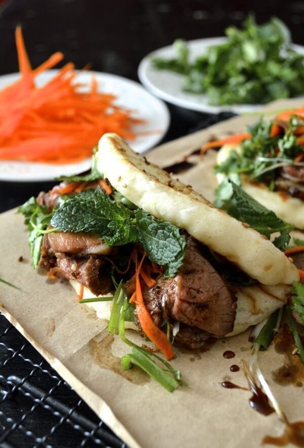 Spicy Lamb Buns with Honey Soy Drizzle by thewoksoflife.com