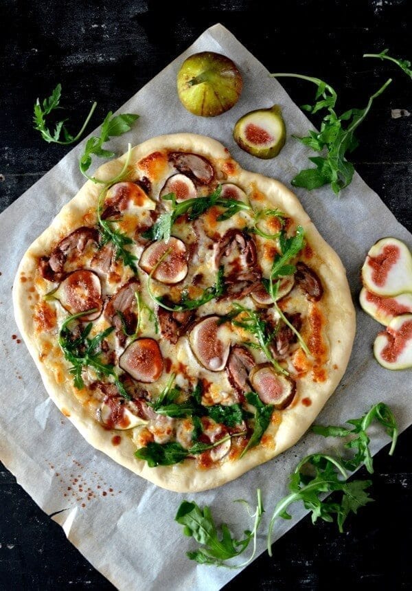 Roast Duck Pizza with Figs and Arugula by thewoksoflife.com