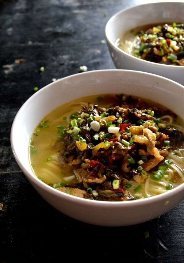 Noodle Soup with Pork and Pickled Greens by thewoksoflife.com