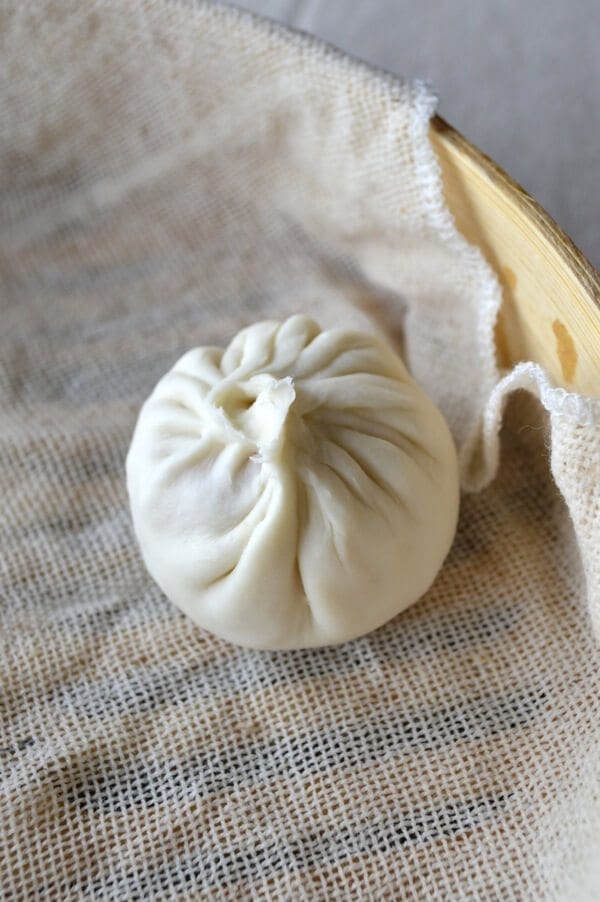 Single soup dumpling with many folds, by thewoksoflife.com