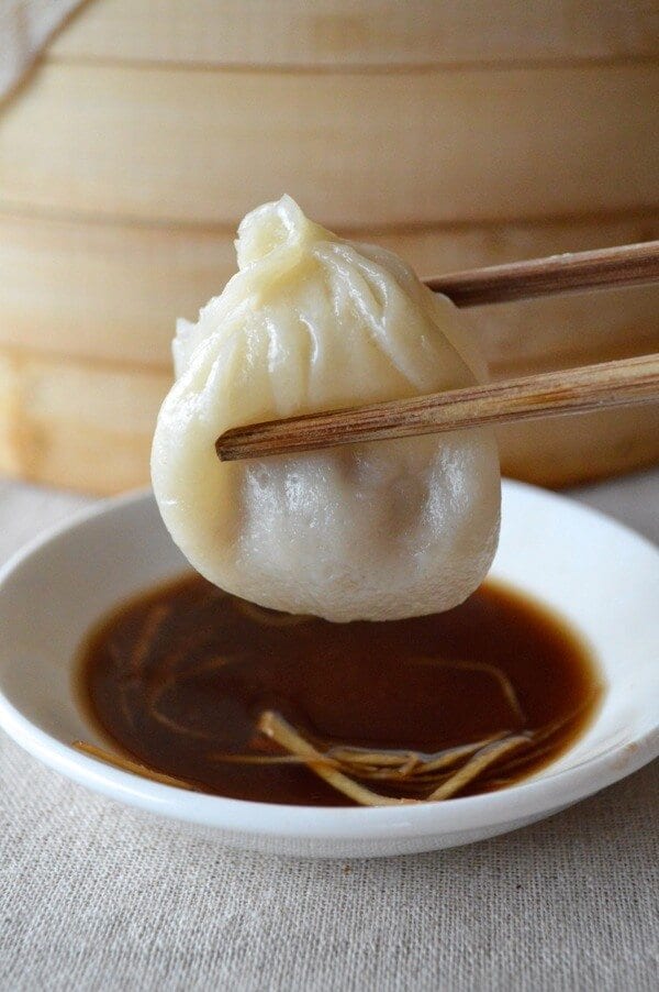 Chinese soup dumpling and vinegar, by thewoksoflife.com