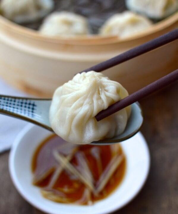 Steamed Shanghai Soup Dumplings (Xiaolongbao), by thewoksoflife.com