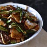 Chinese rice cake stir-fry with beef