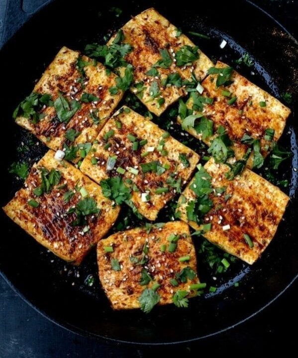 Spicy Griddled Tofu Steak, by thewoksoflife.com
