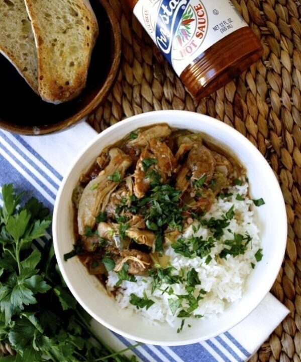 Spicy Chicken Gumbo with Andouille Sausage, by thewoksoflife.com