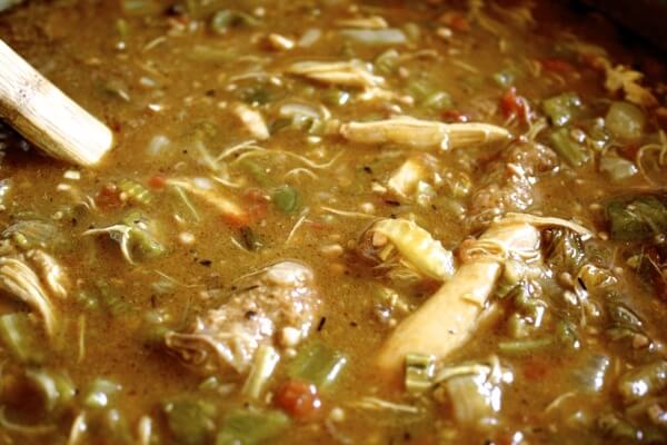 Spicy Chicken Gumbo with Andouille Sausage, by thewoksoflife.com
