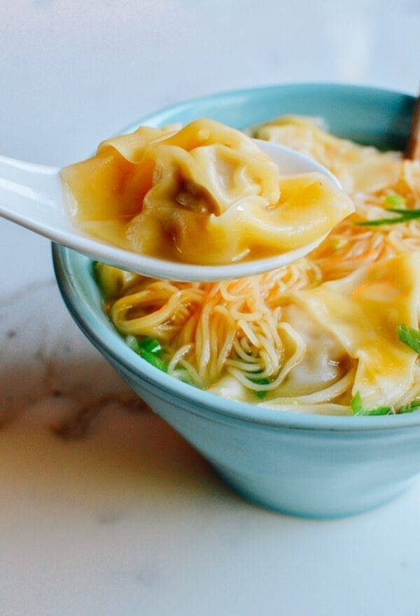 Cantonese Wonton Noodle Soup, by thewoksoflife.com