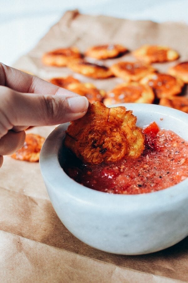 Tostones with Tomato Salsa