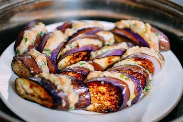 Chinese Stuffed Eggplant, by thewoksoflife.com