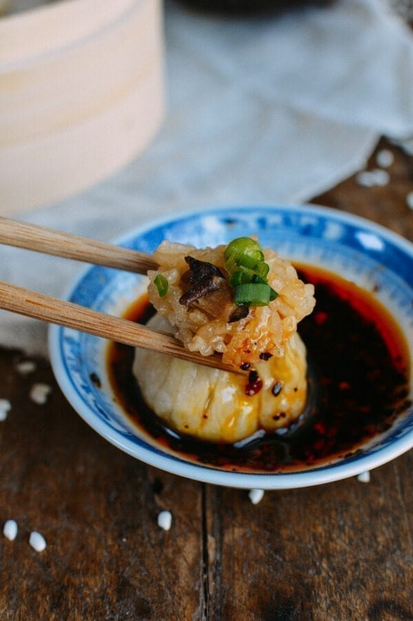 Chinese Vegan Recipes - Sticky Rice Mushroom Shumai w/ Homemade Wrappers (Vegan), by thewoksoflife.com