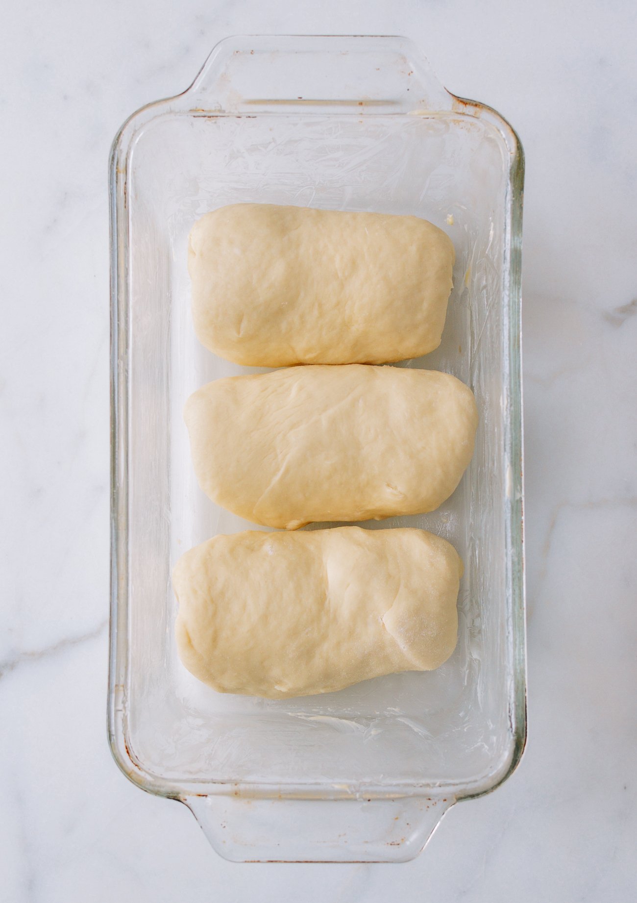dough rolls in loaf pan