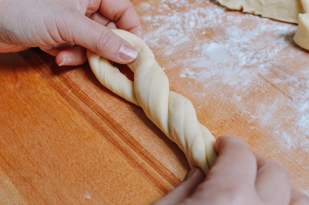 twisting dough
