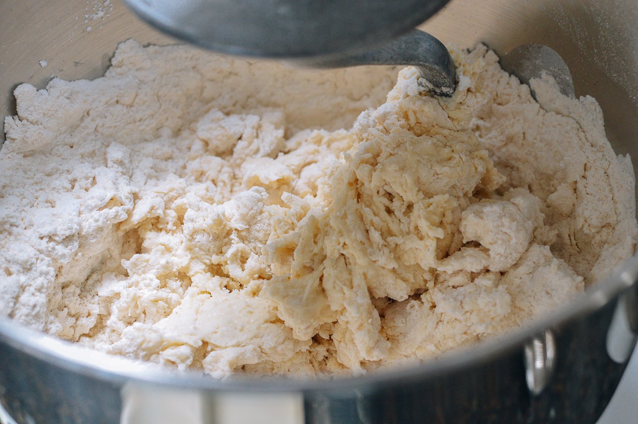 mixing dough for milk bread