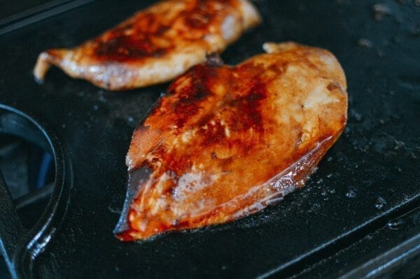 Soy Glazed Chicken Breast with Scallion Ginger Oil, by thewoksoflife.com
