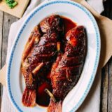 Two Chinese red braised fish