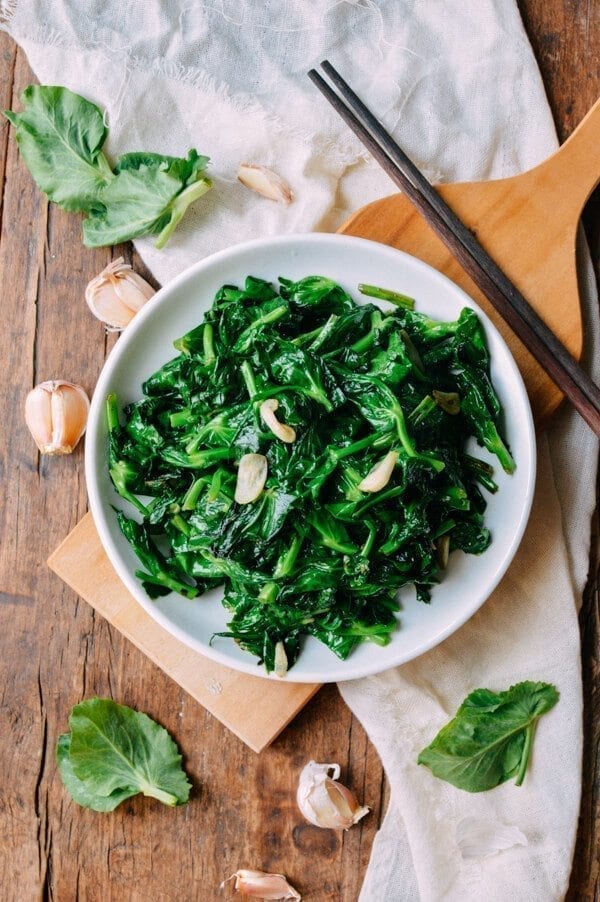 Chinese New year Recipes - Pea Tips Stir-fry, by thewoksoflife.com