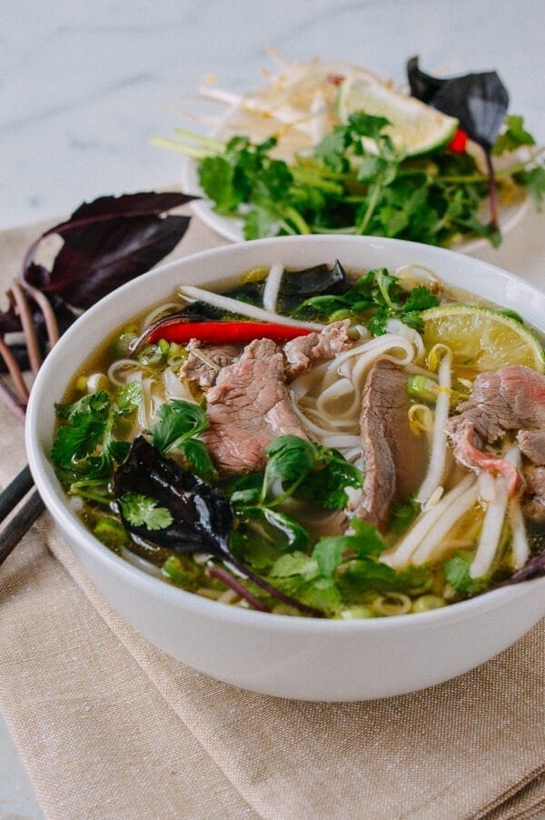 Pho (Vietnamese Beef Noodle Soup), by thewoksoflife.com