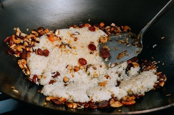 Sticky Rice with Chinese Sausage, by thewoksoflife.com