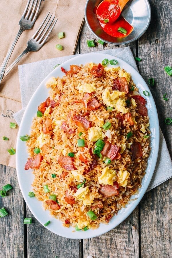 Bacon and Egg Fried Rice, by thewoksoflife.com