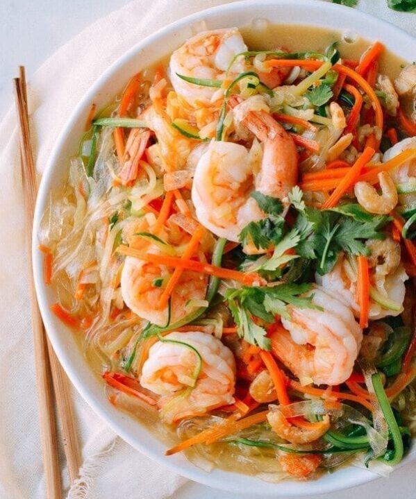 Vegetable Noodles with Shrimp, by thewoksoflife.com