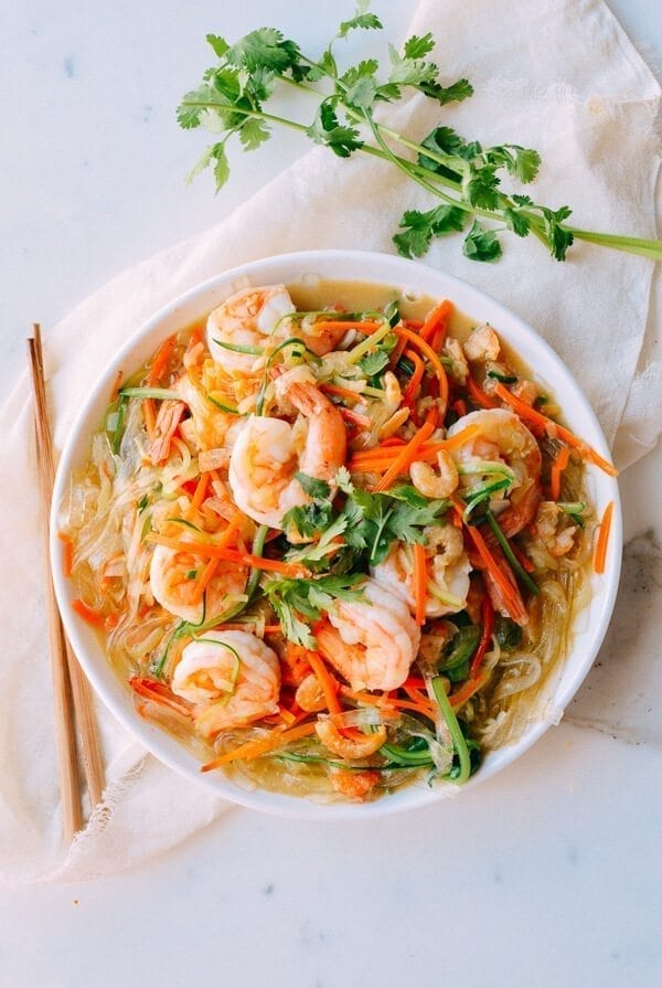 Vegetable Noodles with Shrimp, by thewoksoflife.com