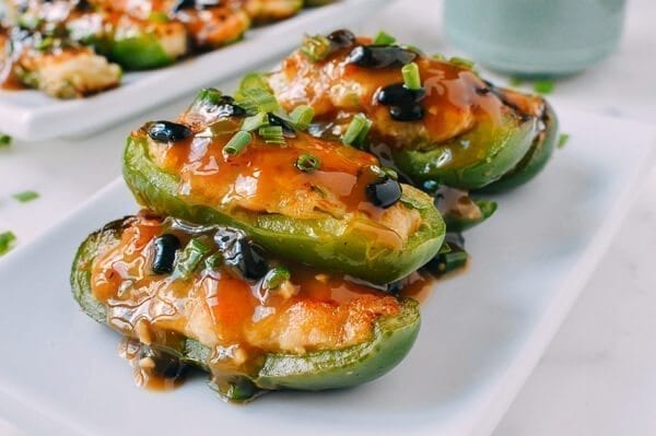 Dim sum Chinese stuffed peppers