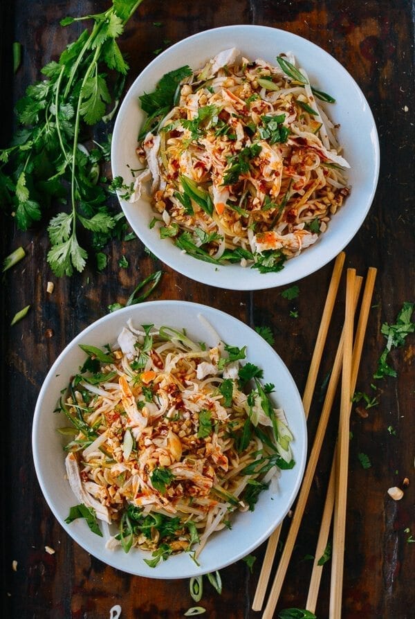 Cold Noodles with Shredded Chicken, by thewoksoflife.com