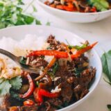 Thai basil beef with white rice