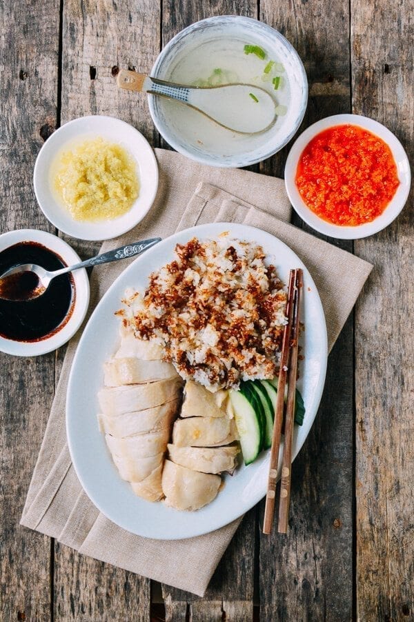 Hainanese Chicken Rice, by thewoksoflife.com