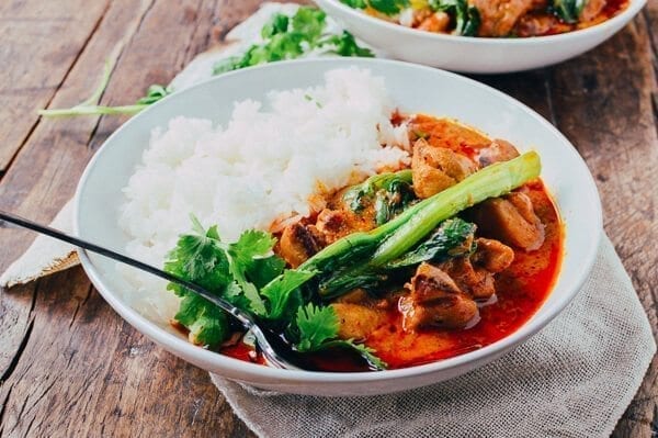 Red Curry Chicken, by thewoksoflife.com
