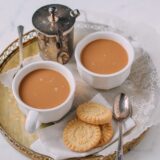 yuanyang tea with butter cookies