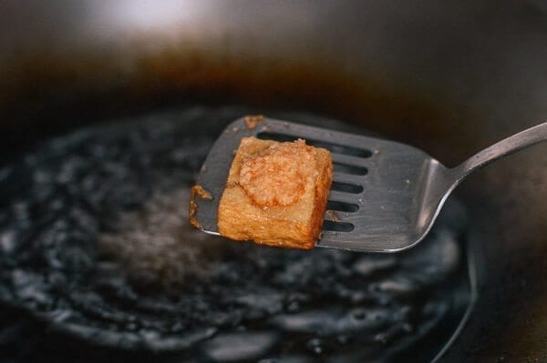 "Crispy Skin" Chinese Stuffed Tofu, by thewoksoflife.com