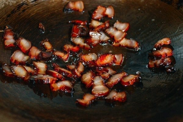 Cured Pork Belly Stir-fry with Leeks, by thewoksoflife.com