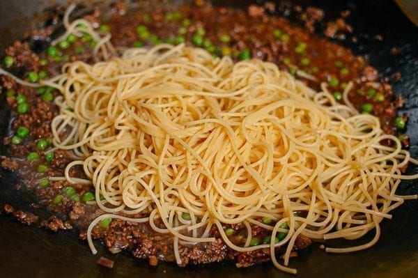 Chinese Spaghetti Bolognese, by thewoksoflife.com